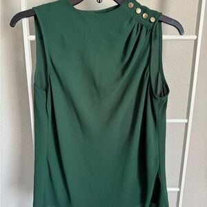 Tahari Green Buttoned Blouse